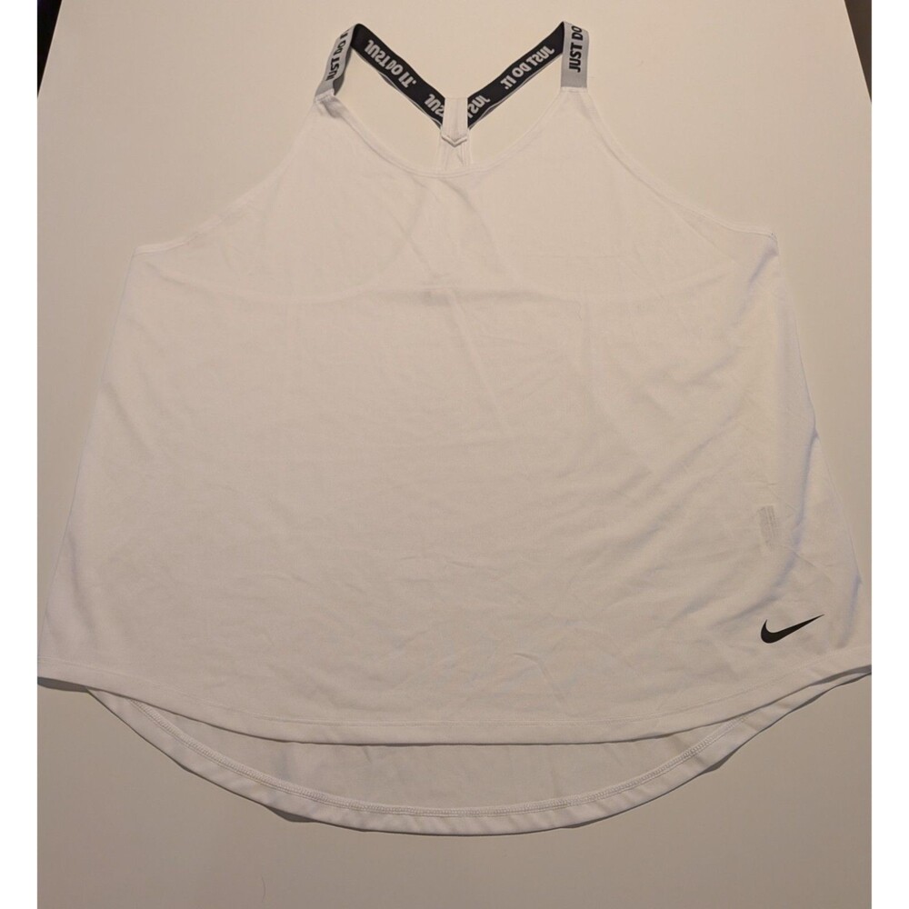 Nike Dri-FIT Women’s XL White Racerback Training Tank Top Just Do It Straps